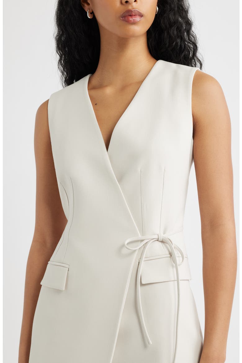 The Icon Blazer Wrap Dress, Alternate, color, BEIGE PUMICE