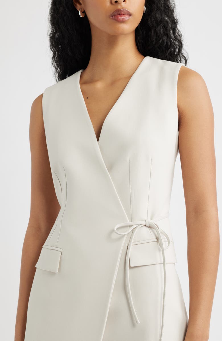 Open Edit Icon Blazer Wrap Dress, Alternate, color, Beige Pumice