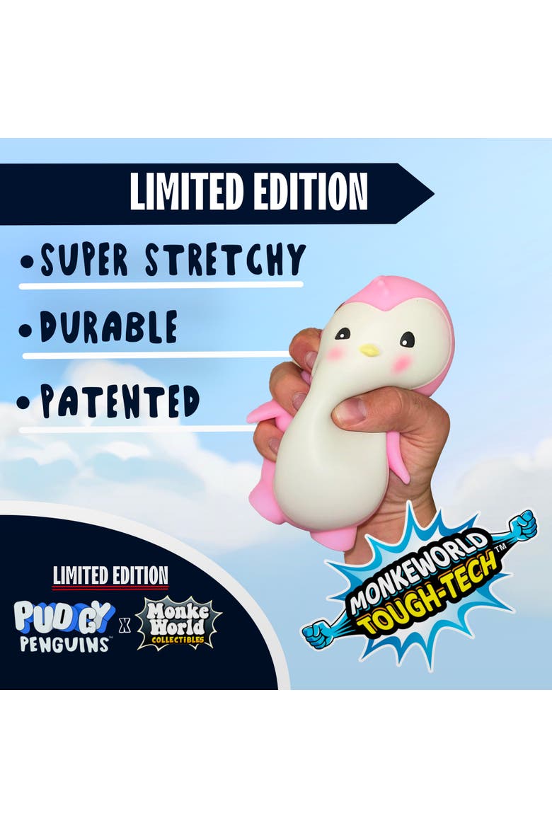 Monkeworld Pudgy Penguin Fidget Toy Pink, Plush, Stress Relief, Alternate, color, Pink