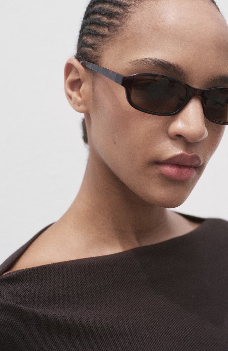 MANGO Boat Neck Long Sleeve T-Shirt, Alternate, color, Chocolate