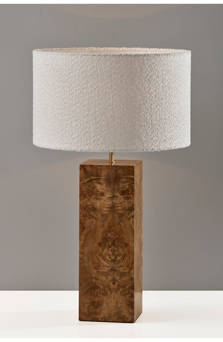 ADESSO LIGHTING Frederick Table Lamp, Alternate, color, Burled Wood W/ Antique Brass