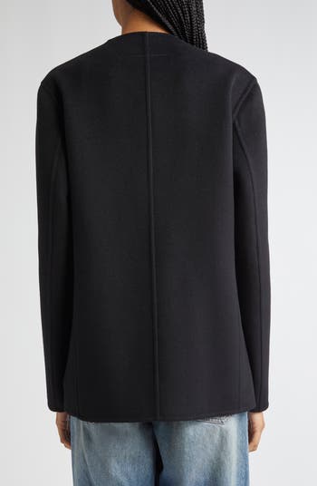 MM6 Maison Margiela Collarless Single Breasted Virgin Wool Blazer