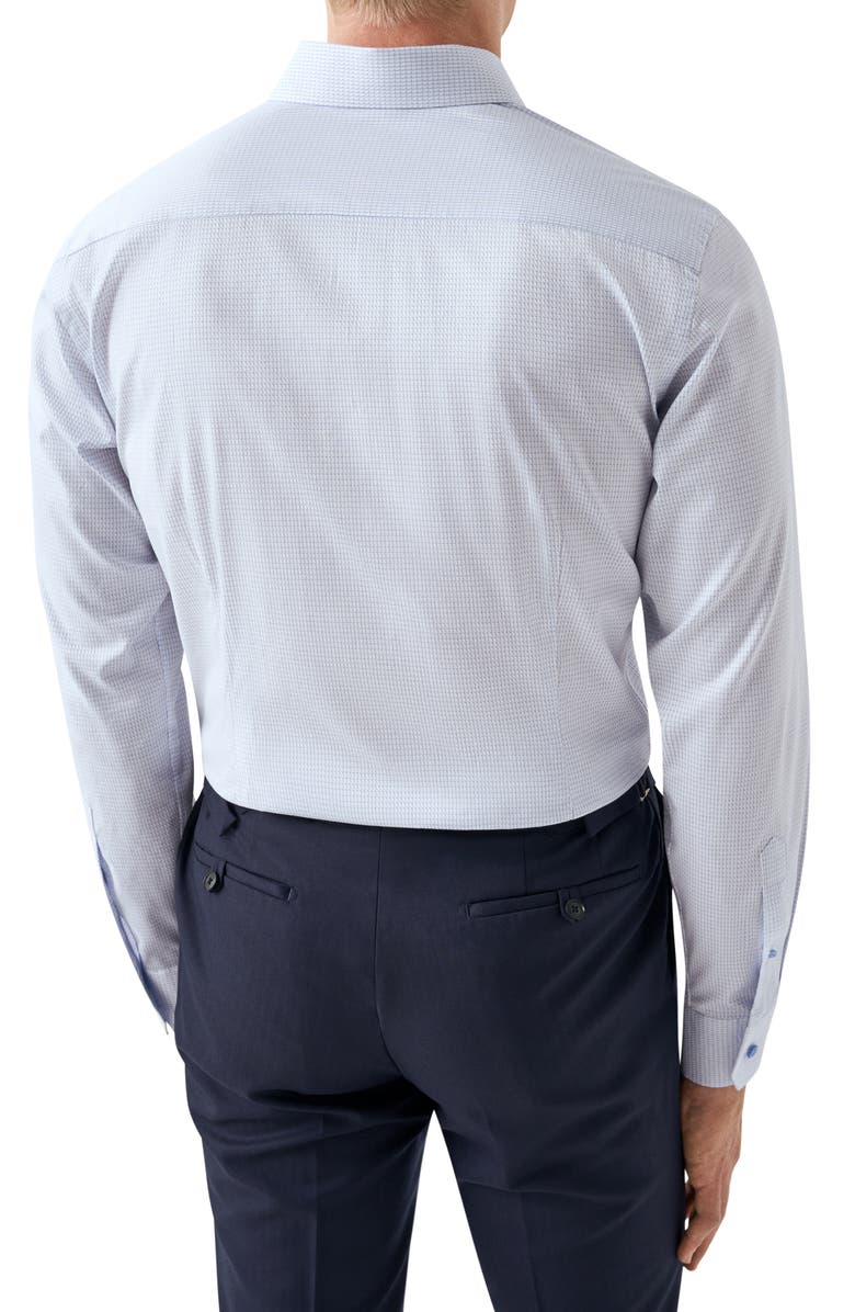 Eton Contemporary Fit Microcheck Organic Cotton Dress Shirt, Alternate, color,
