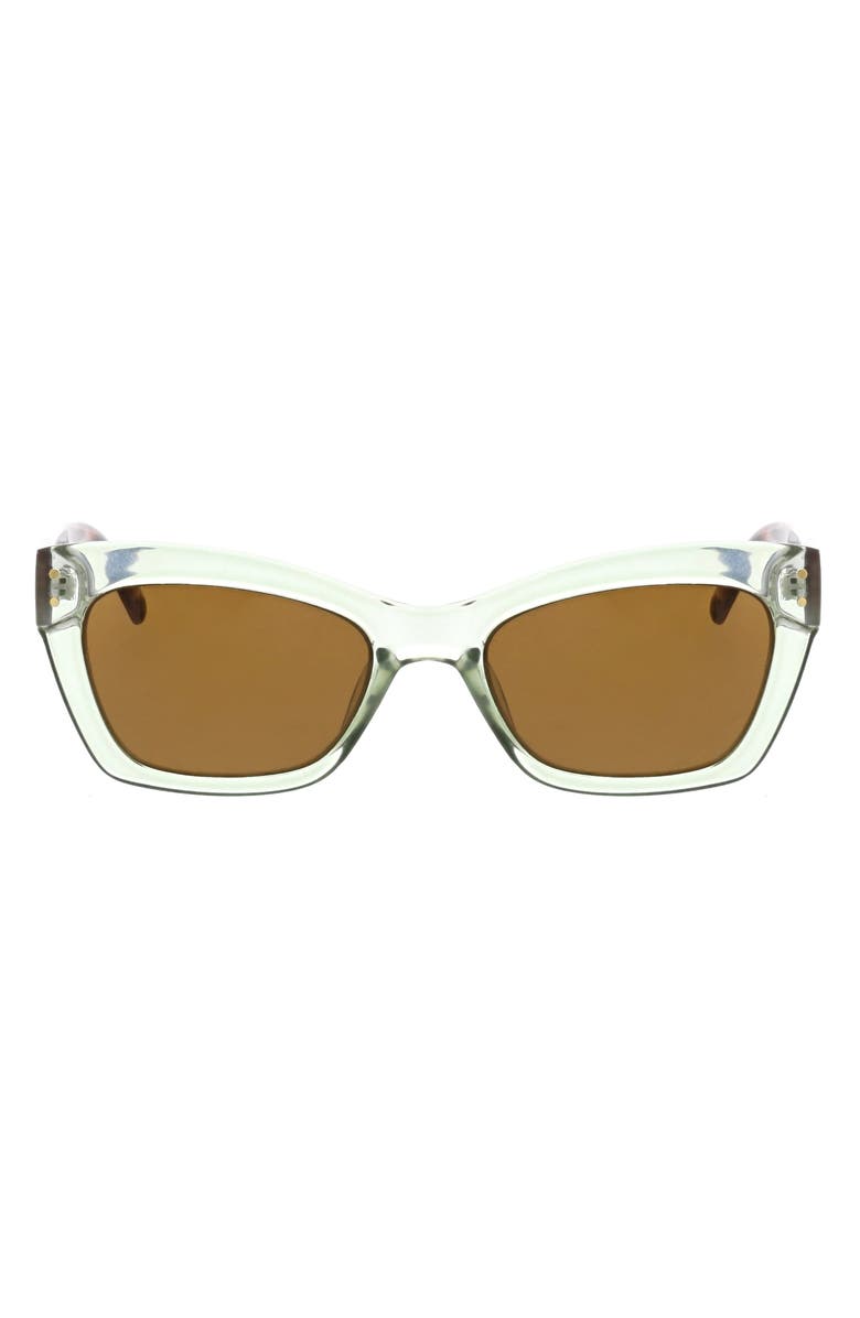Roxy Swept 55mm Rectangular Sunglasses, Main, color, Basil