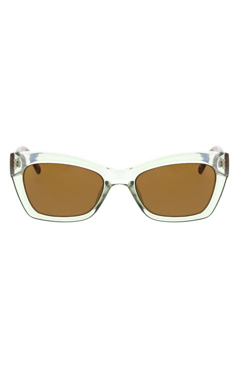 Swept 55mm Rectangular Sunglasses