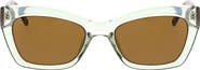 Roxy Swept 55mm Rectangular Sunglasses