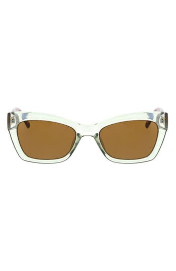 Roxy Swept 55mm Rectangular Sunglasses In Basil