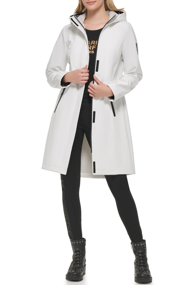 Water Resistant Hooded Raincoat, Main, color, WHITE