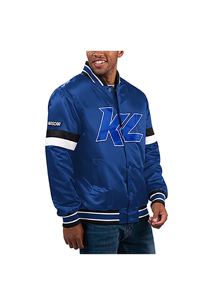 Men's Starter  Royal Kyle Larson Home Game Full-Snap Varsity Jacket, Alternate, color, Royal