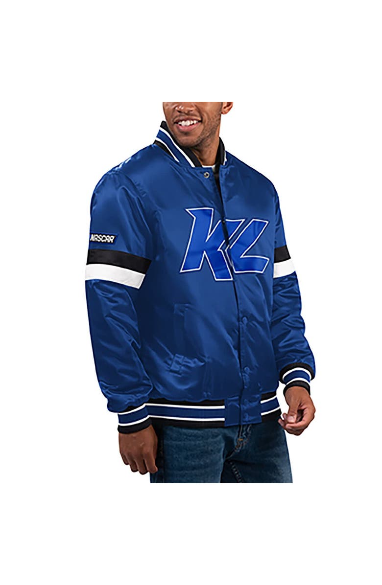 STARTER Men's Starter  Royal Kyle Larson Home Game Full-Snap Varsity Jacket, Alternate, color, Royal