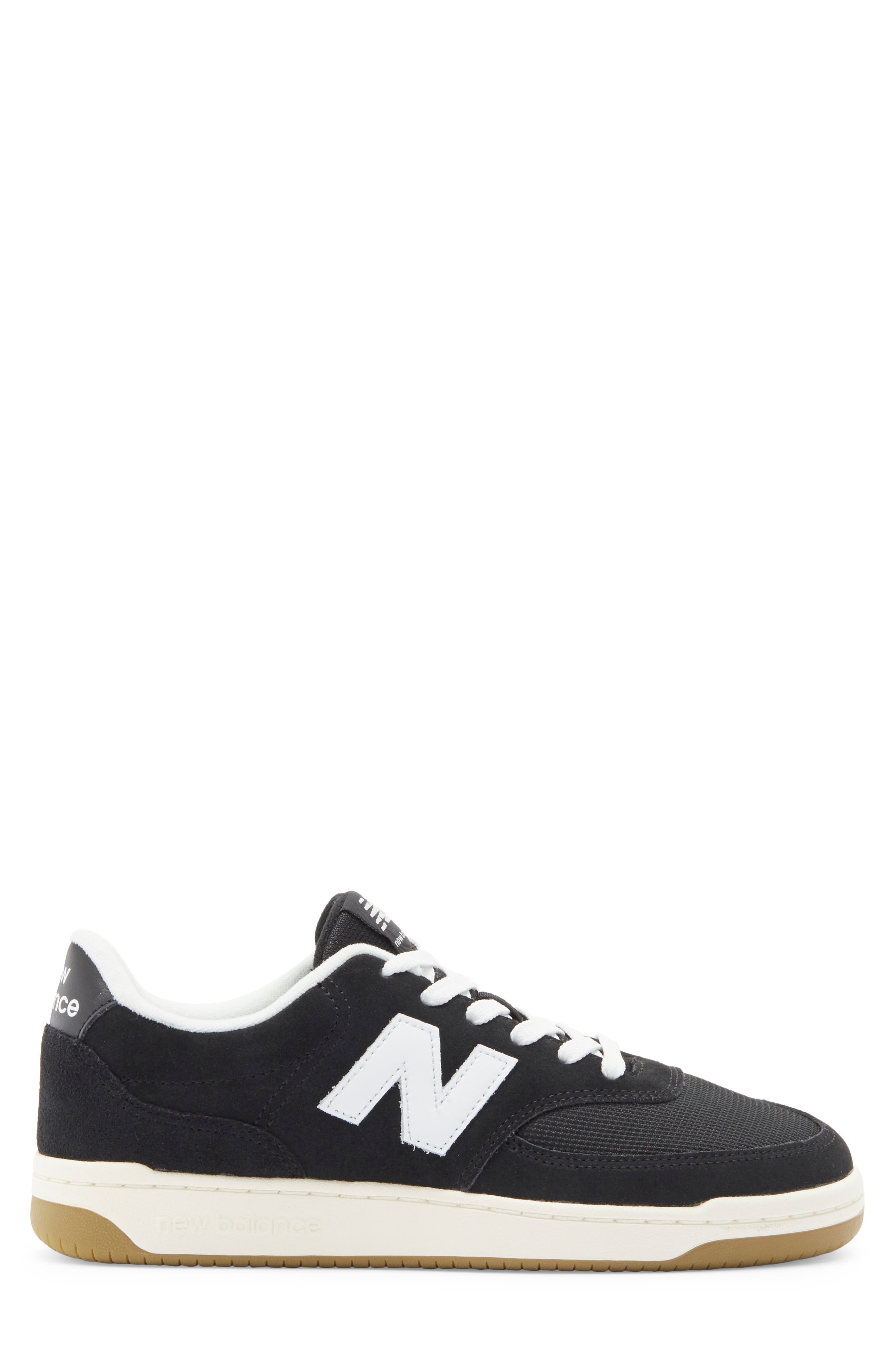 New Balance 080 Sneaker, Alternate, color, Black/ Nb 103 White