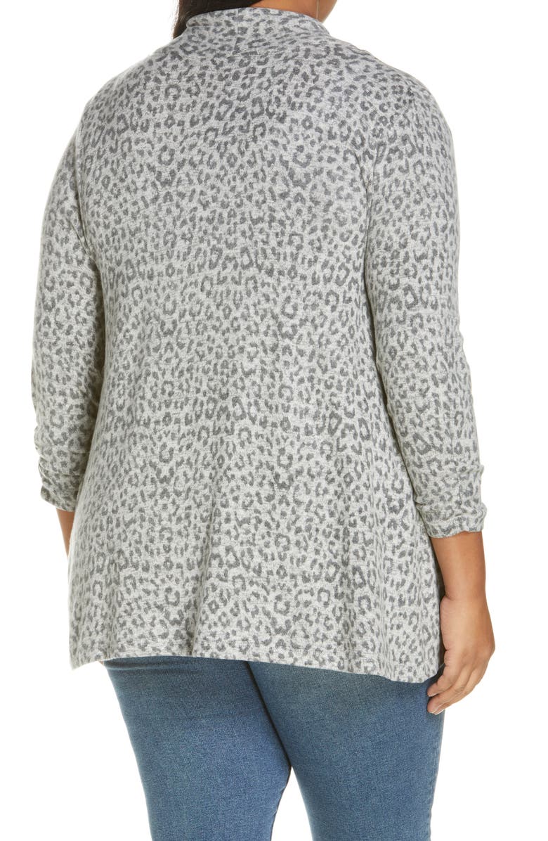 Bobeau Drape Front Cardigan, Alternate, color,