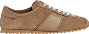 SANDRO Leather and suede low-top sneakers