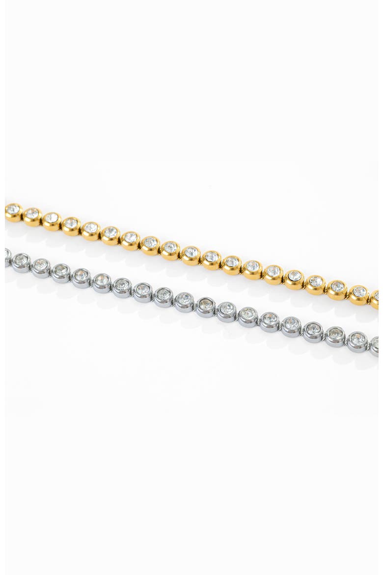 Bezel Tennis Bracelet, Alternate, color, Gold