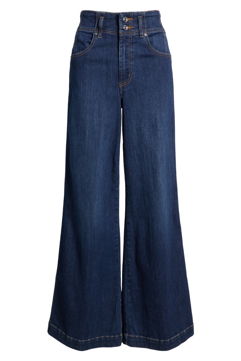 The Seamed High Waist Wide Leg Trouser Jeans, Alternate, color, HAUNTED