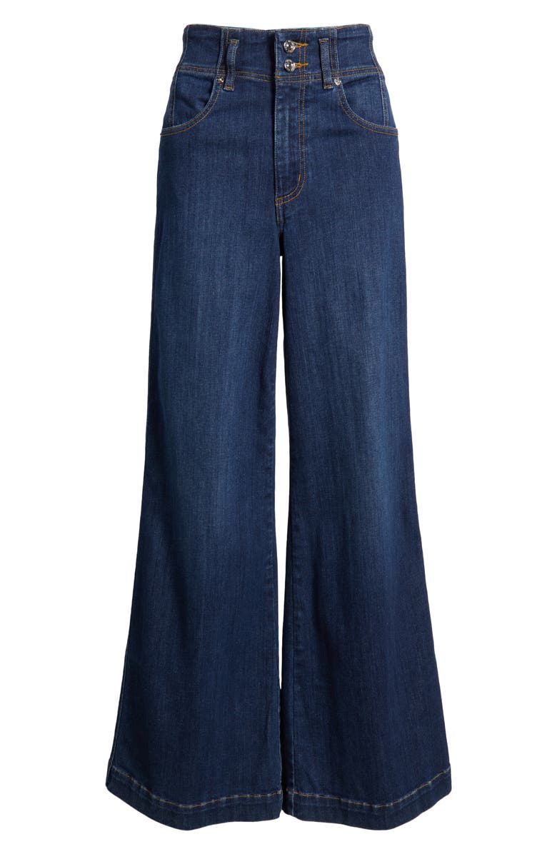 FRAME The Seamed High Waist Wide Leg Trouser Jeans, Alternate, color, 