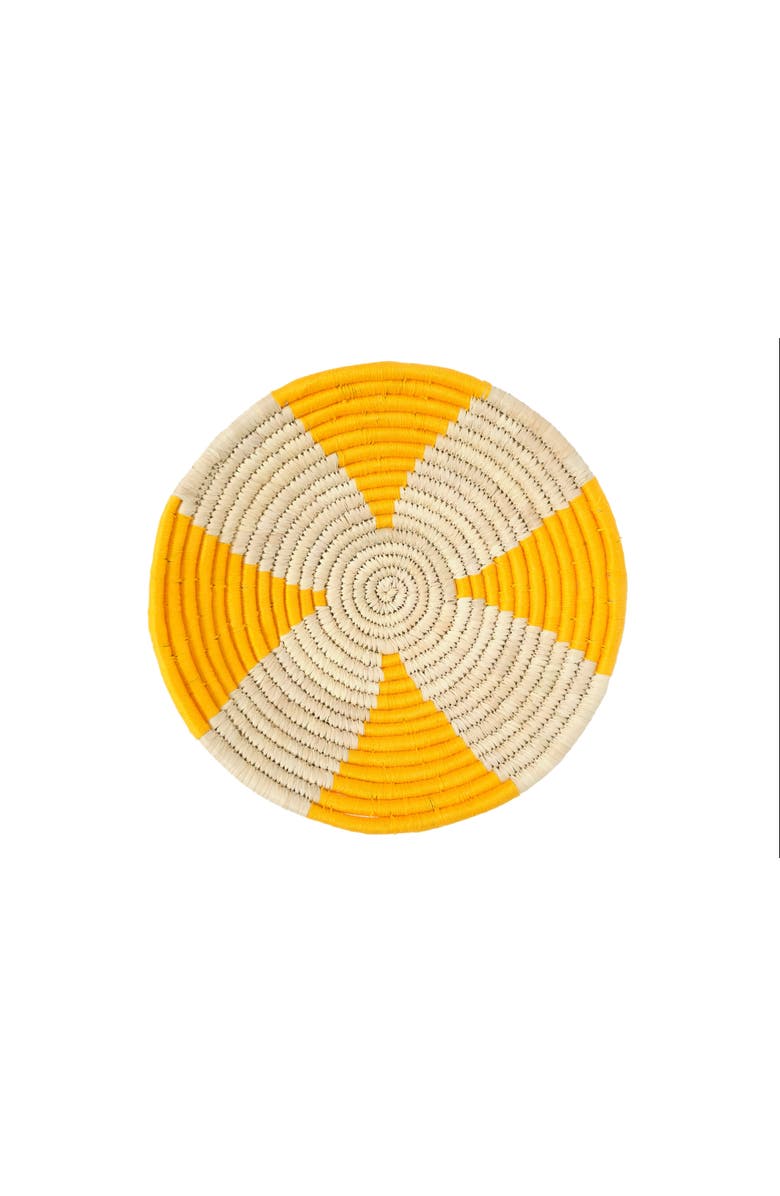 Wicker Village Yellow Wall Basket, Main, color, Large