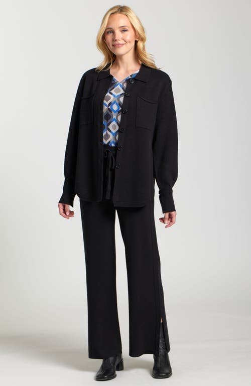 Apny Luxe Shacket In Black
