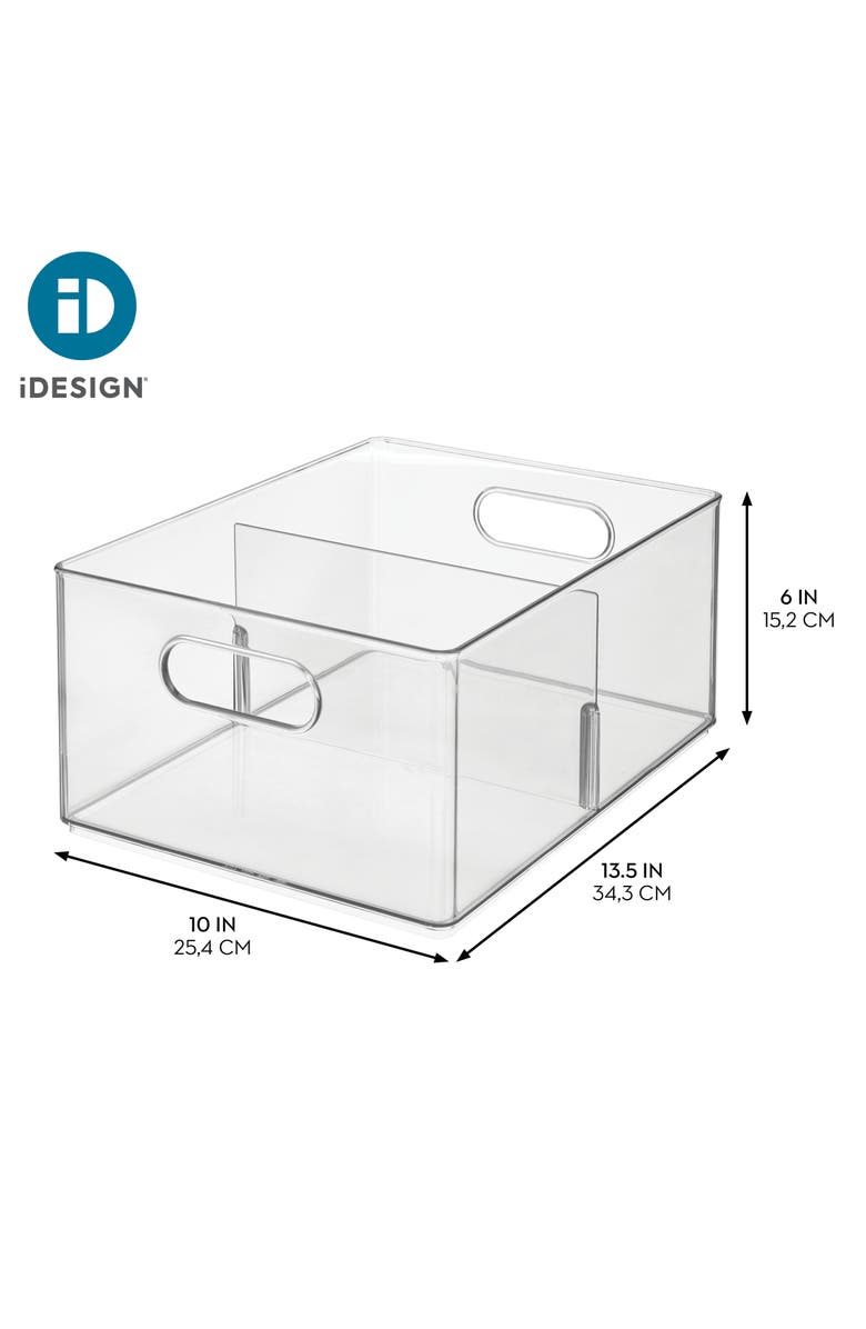iDesign Divided All-Purpose Bin for Kitchen and Pantry Storage - Set of 2, Alternate, color, Clear