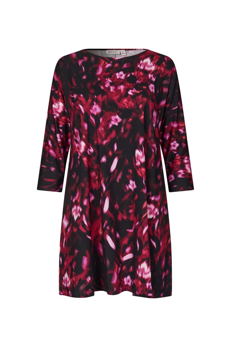 Magertine Floral Swing Tunic, Alternate, color, Tawny Port
