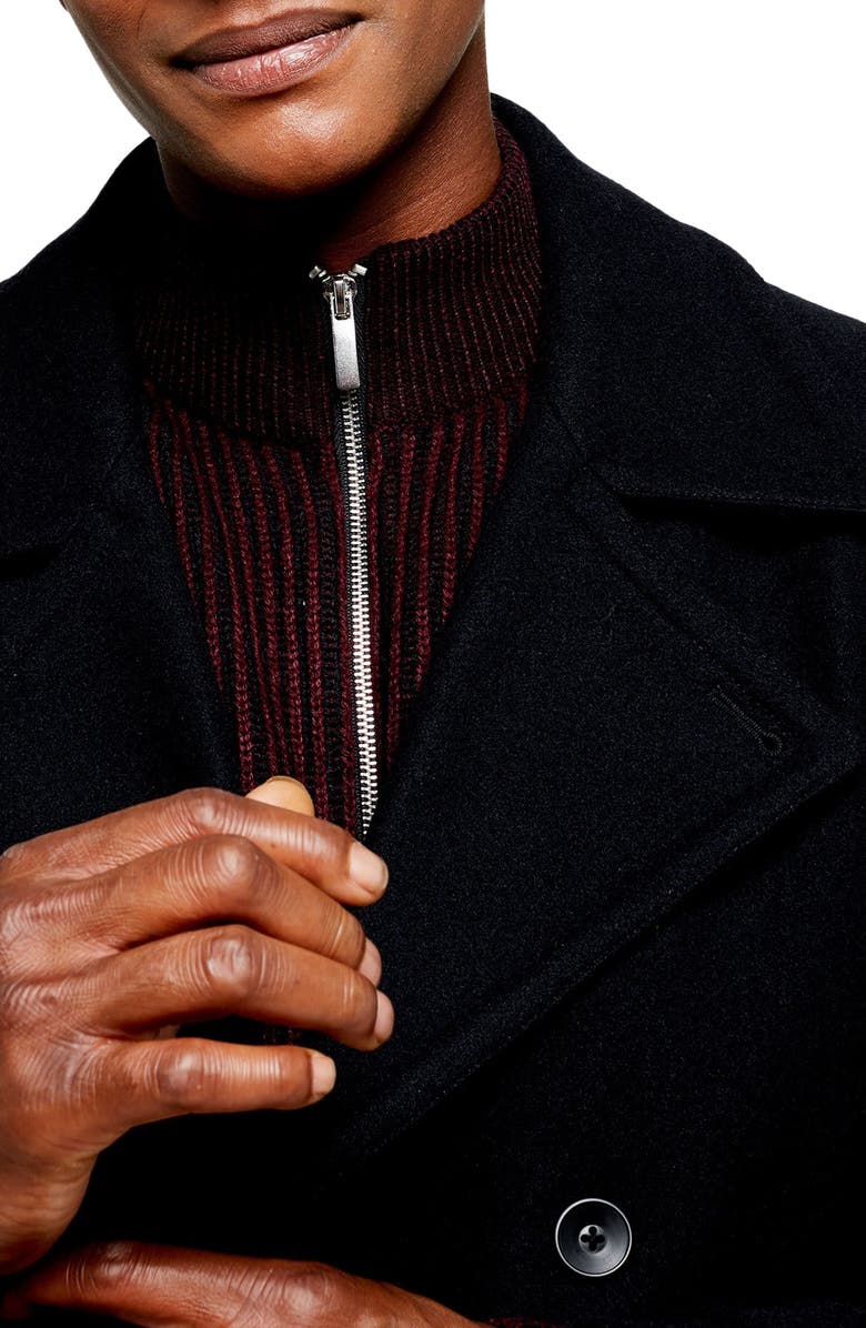 Topman Classic Fit Peacoat, Alternate, color,