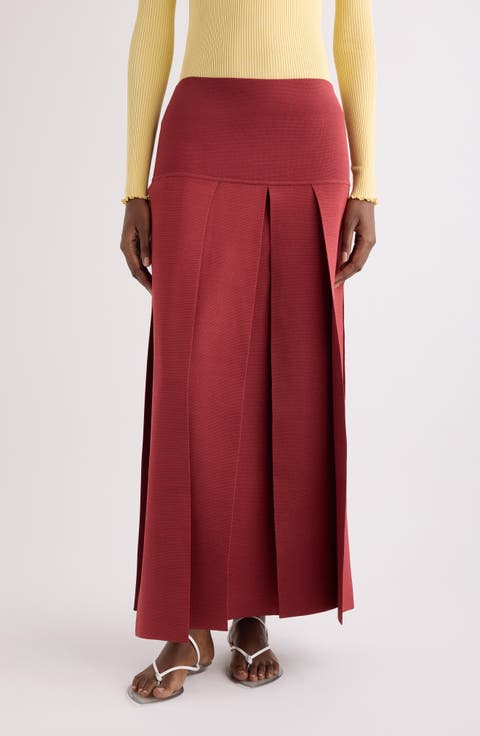 Pleated Sweater Skirt