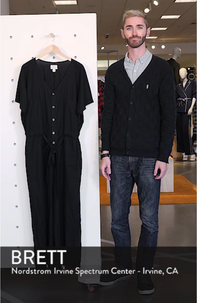 Wide Leg Linen Blend Jumpsuit, sales video thumbnail