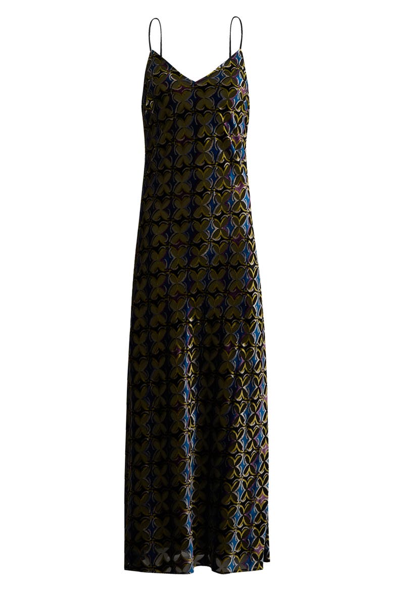 Trent Tile Print Velvet Burnout Slipdress, Alternate, color, GIG TILE GREEN BURNOUT