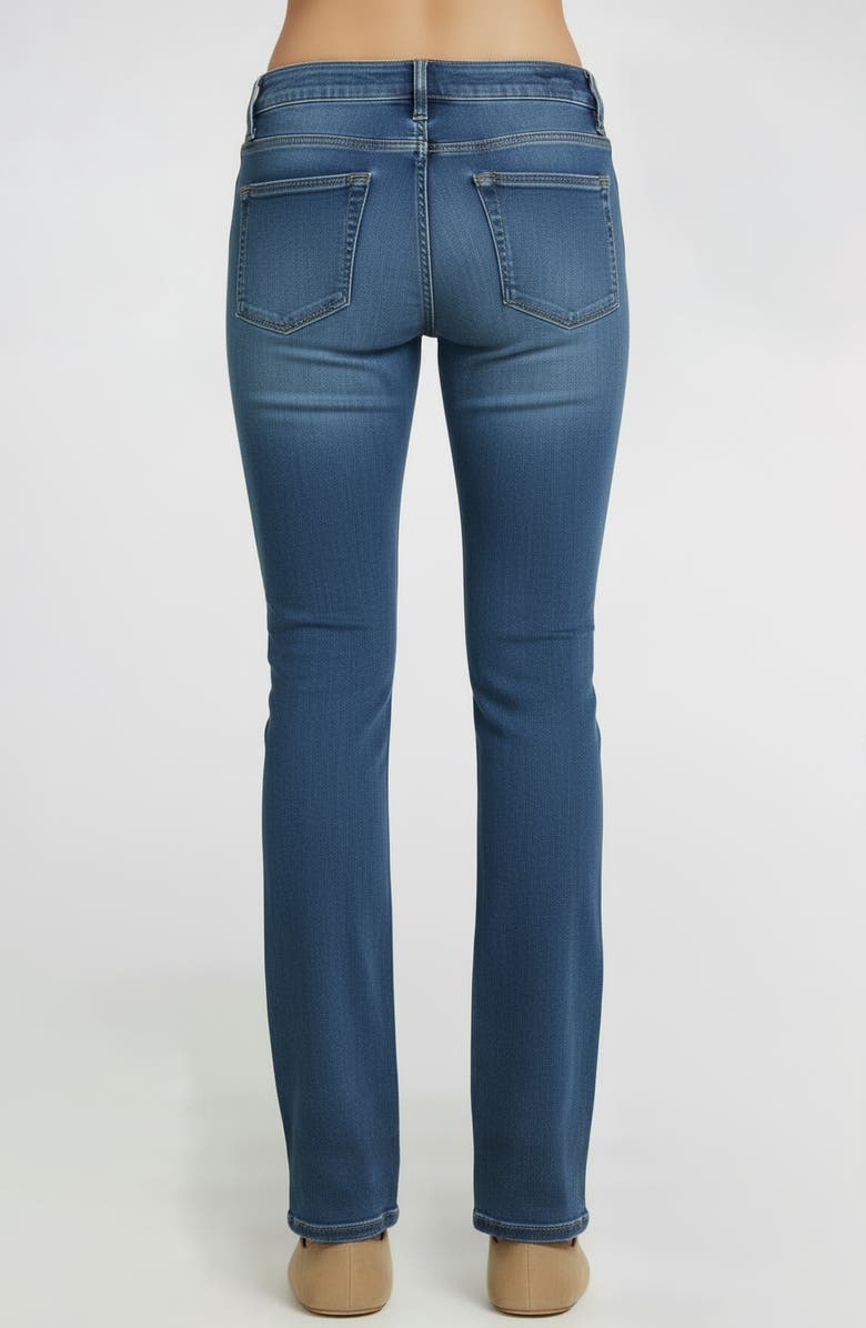 bebe Rhinestone Embellished Straight Leg Jeans, Alternate, color, Medium Blue