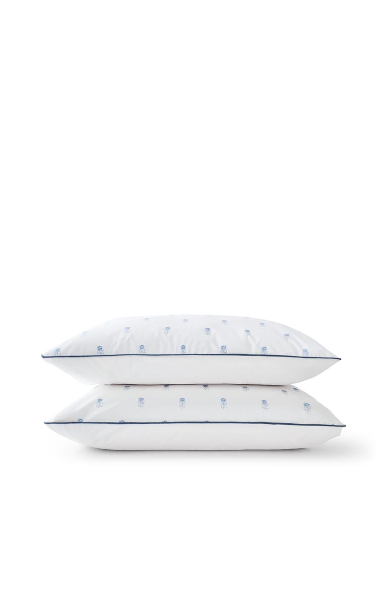 CHRISTY Arley Cottage Style Floral Design Cotton Percale Pillow Sham Pairs, Main, color, Blue