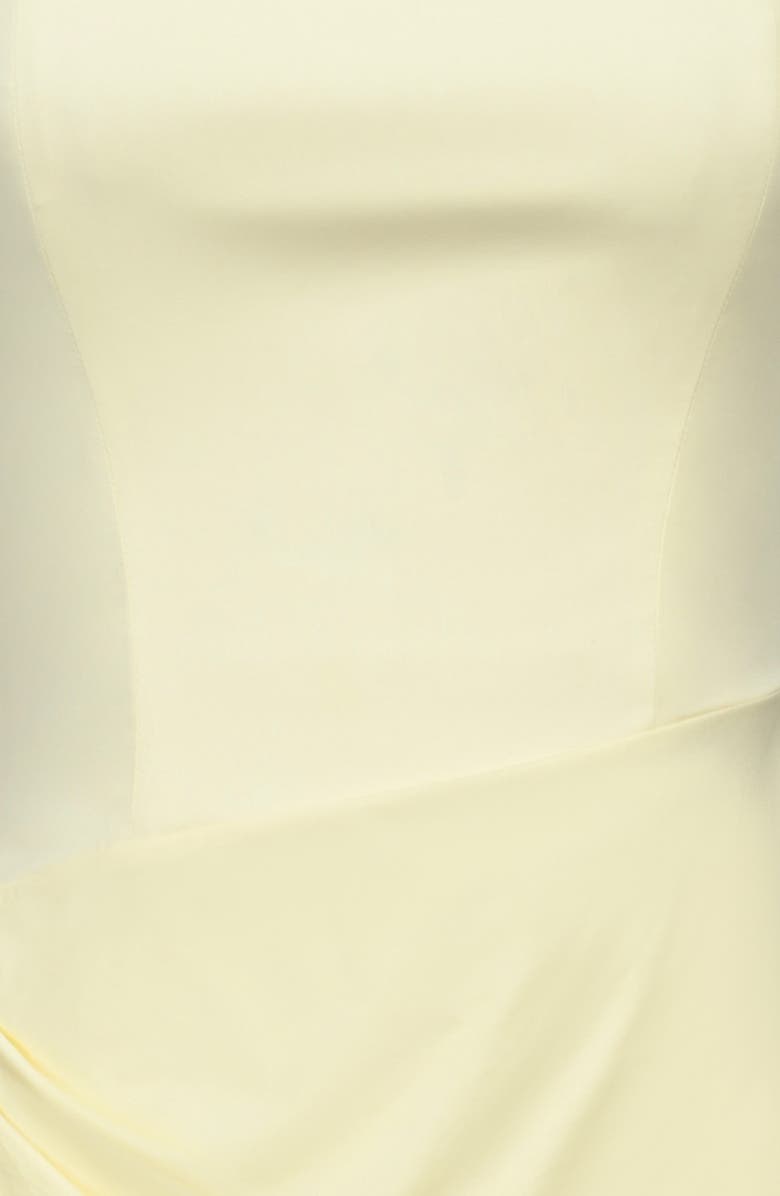 HOUSE OF CB Tallulah Halter Neck Stretch Cotton Midi Dress, Alternate, color, Lemon