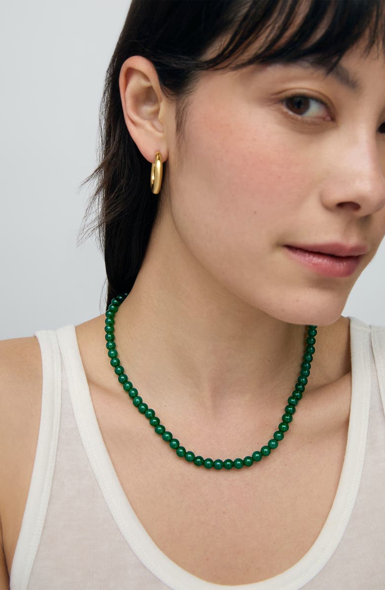 Monica Vinader Round Green Onyx Necklace, Alternate, color,