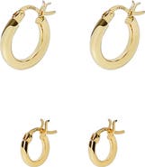 Argento Vivo Sterling Silver Set of 2 Hoop Earrings