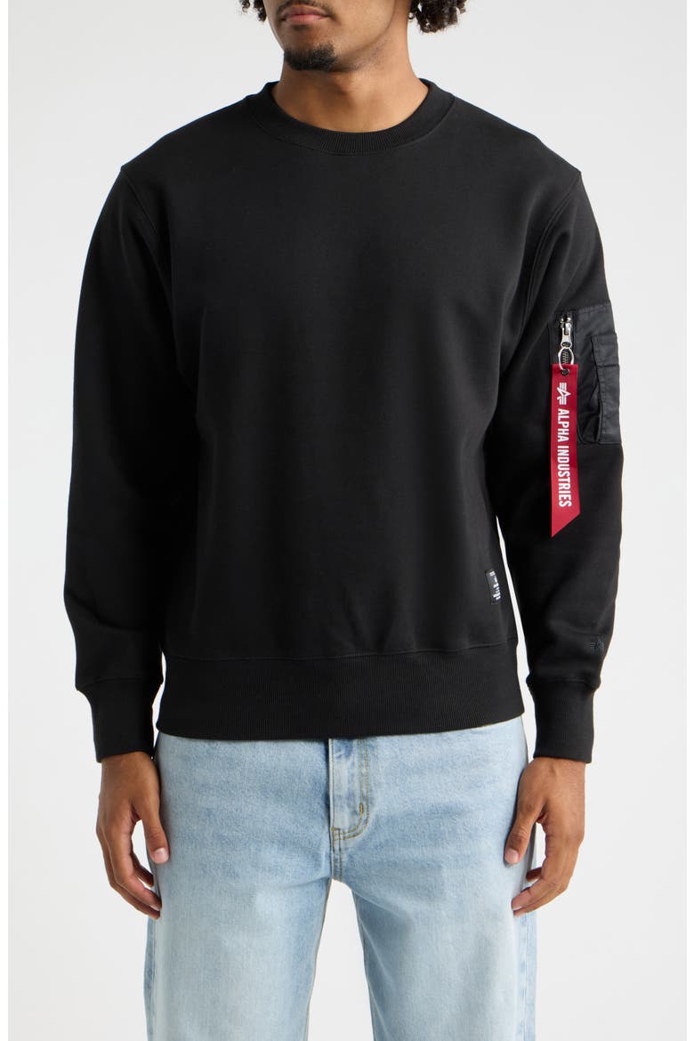 Utility Pocket Sweatshirt, Main, color, BLACK