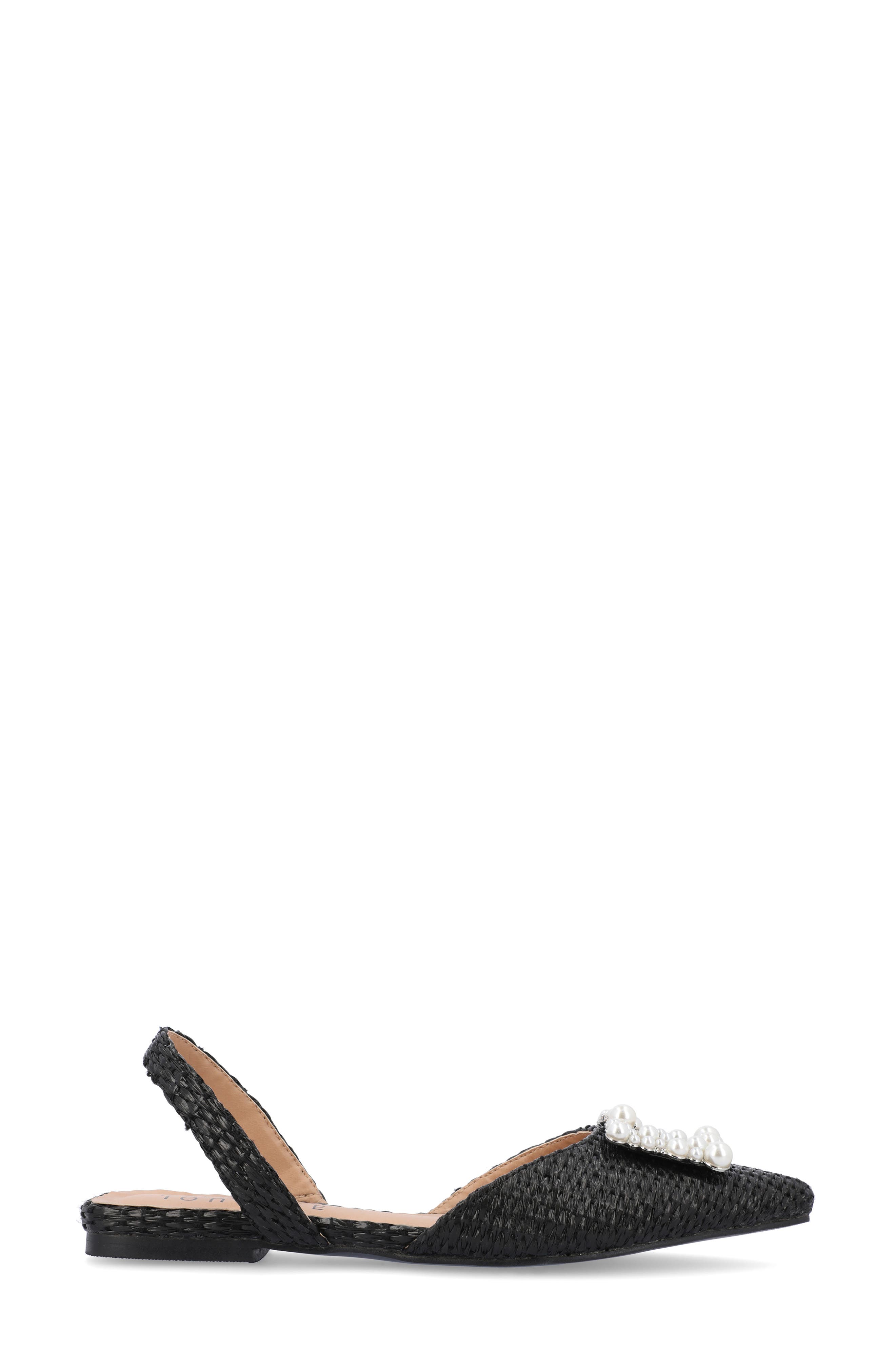 Journee Collection Hannae Slingback Flat, Alternate, color, Black