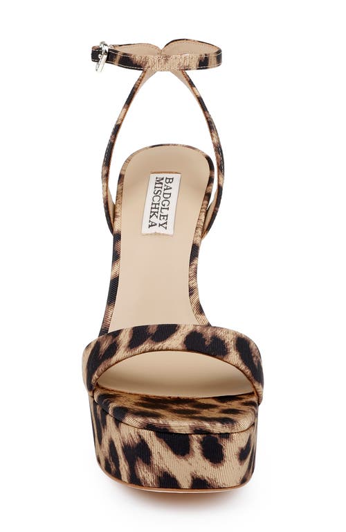 Badgley Mischka Collection Caia Ankle Strap Platform Sandal In Animal Print