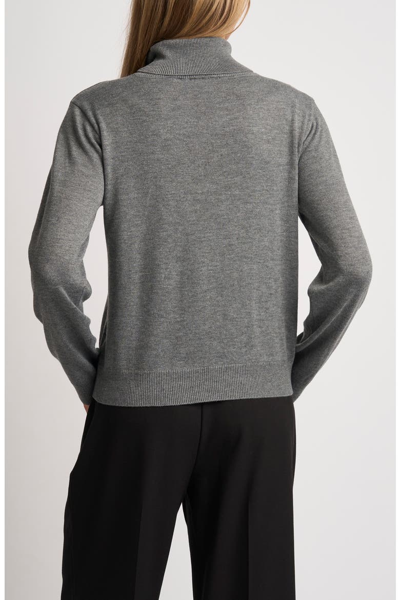 Julia Sequin Floral Mock Neck Sweater, Alternate, color, GRAVEL GREY