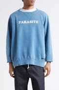 Undercover Parasite Distressed Cotton Sweatshirt