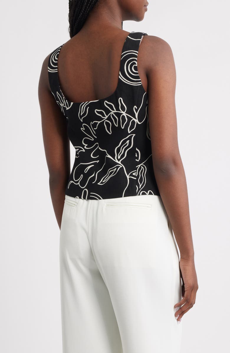 MANGO Liza Square Neck Sleeveless Top, Alternate, color, Black