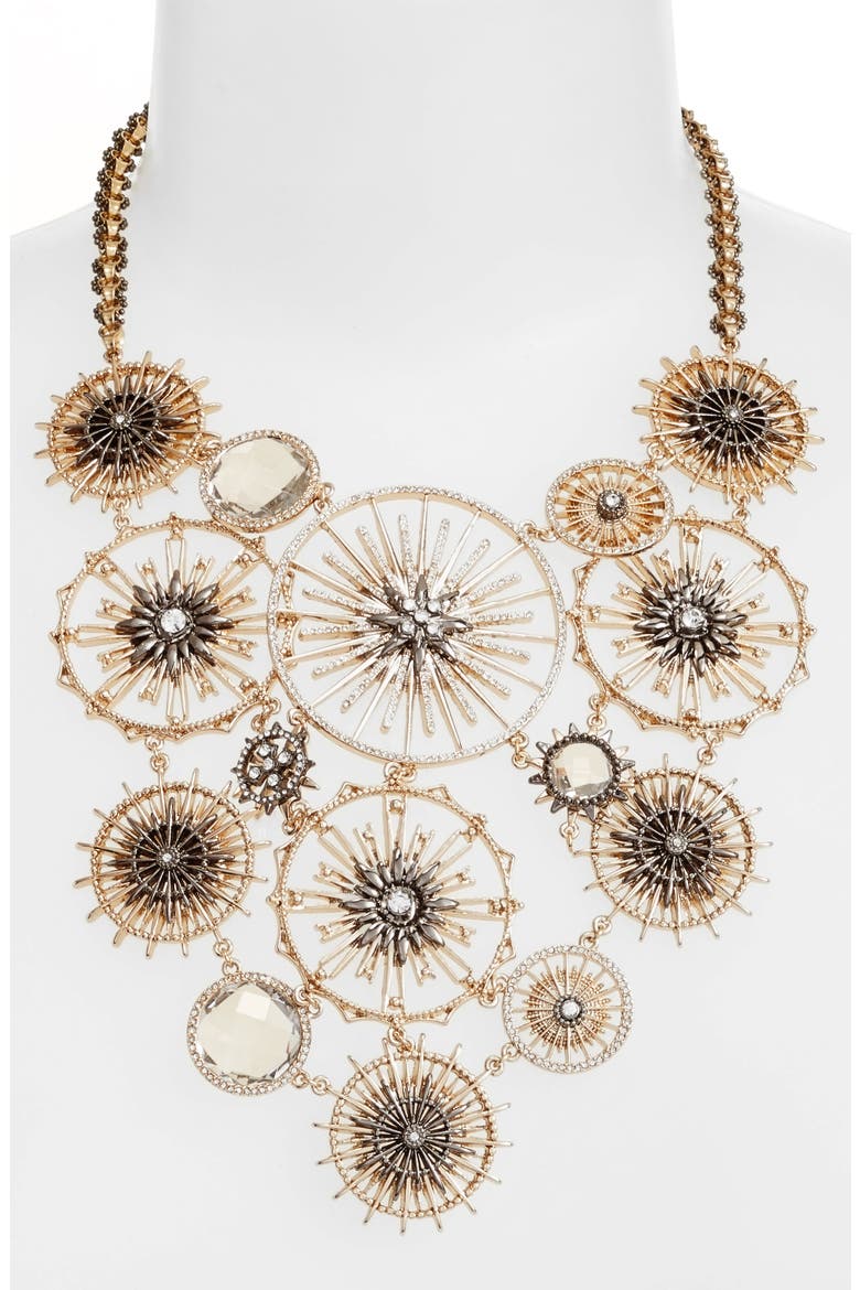 Drama Bib Necklace, Alternate, color, GOLD