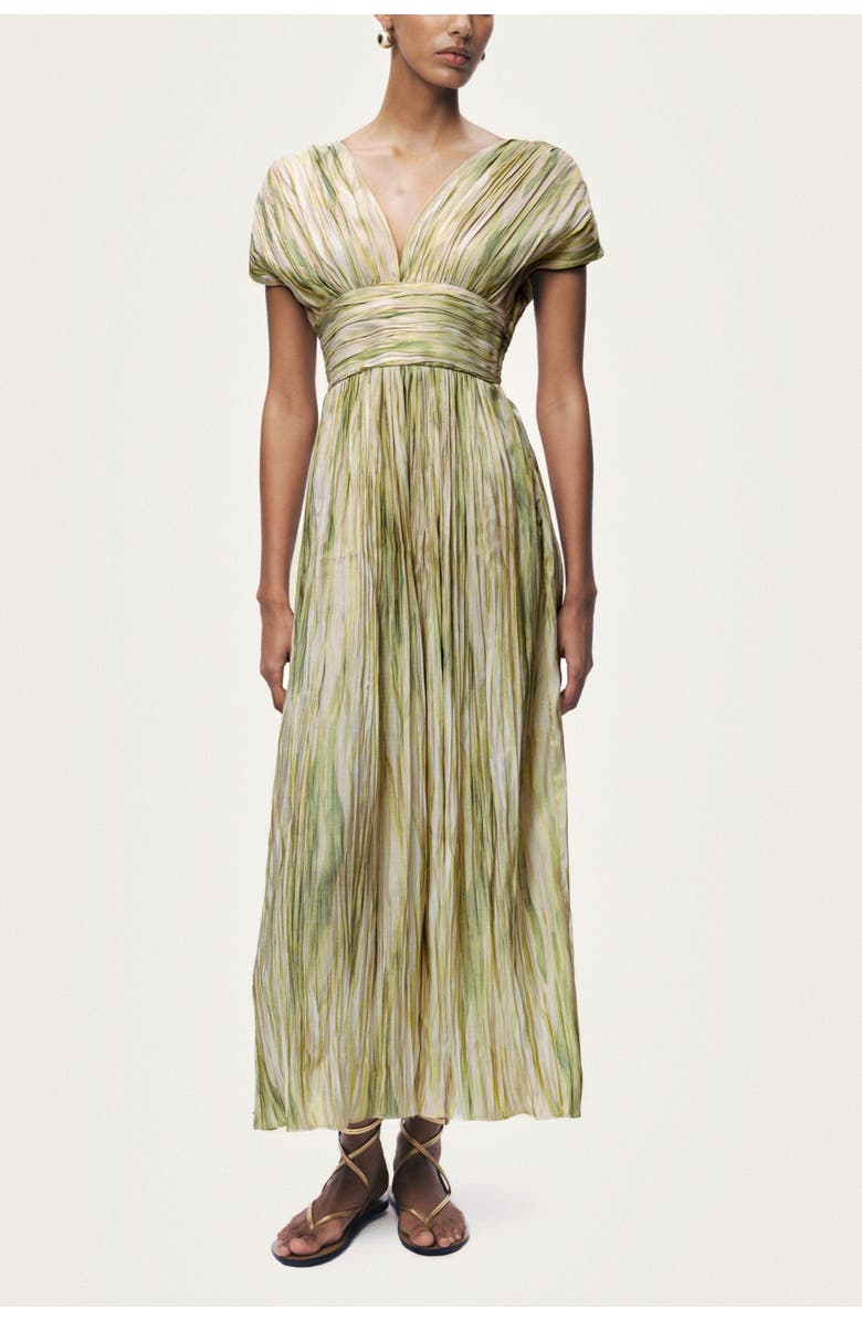 Nocturne Printed V-Neck Midi Dress, Main, color, Multi-Colored