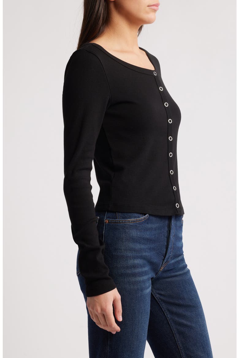 Scoop Neck Cotton Cardigan, Alternate, color, BLACK