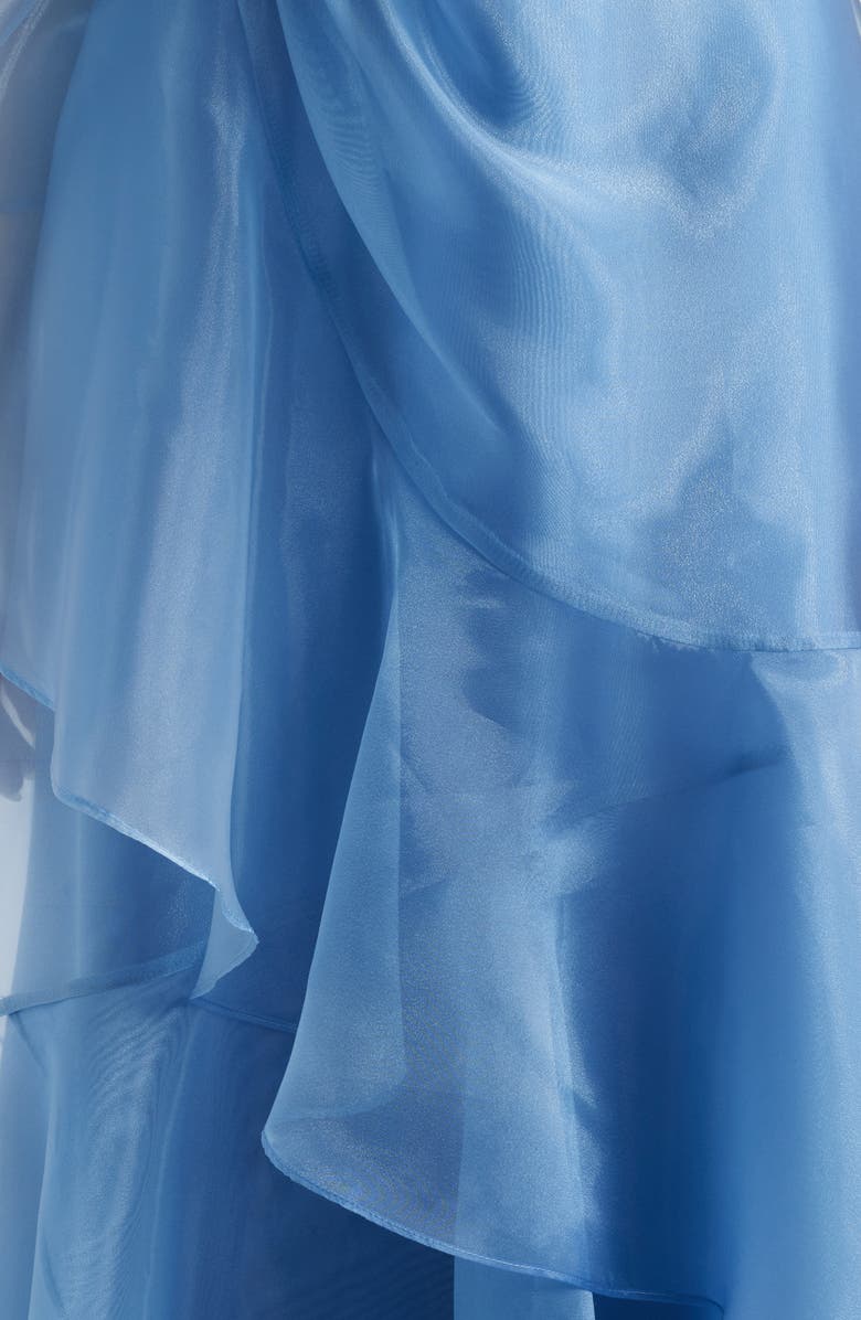 Eliza J Ruffle Sleeveless Organza Gown, Alternate, color, 