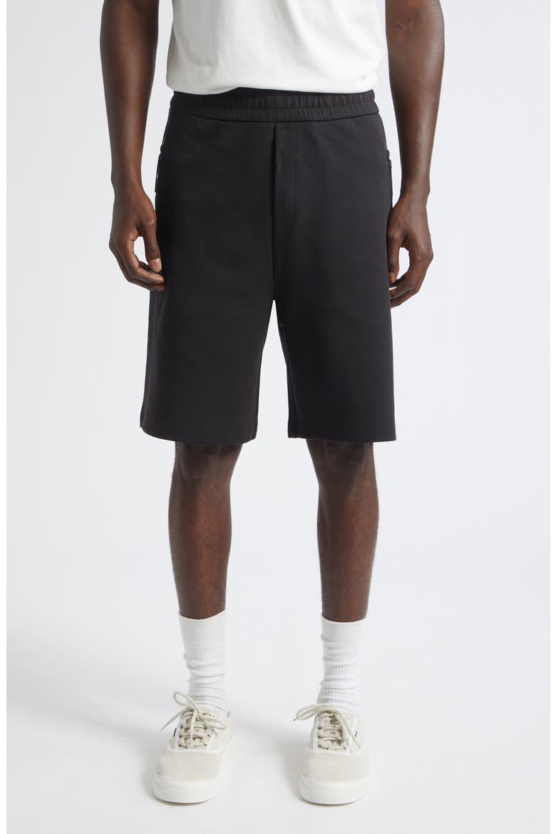 Cotton Blend interlock Shorts, Main, color, BLACK