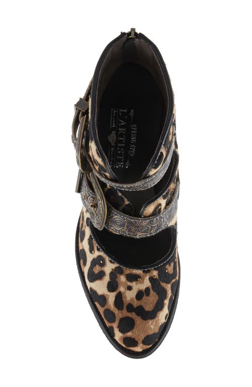 L'artiste By Spring Step Leo Genuine Calf Hair Bootie In Animal Print