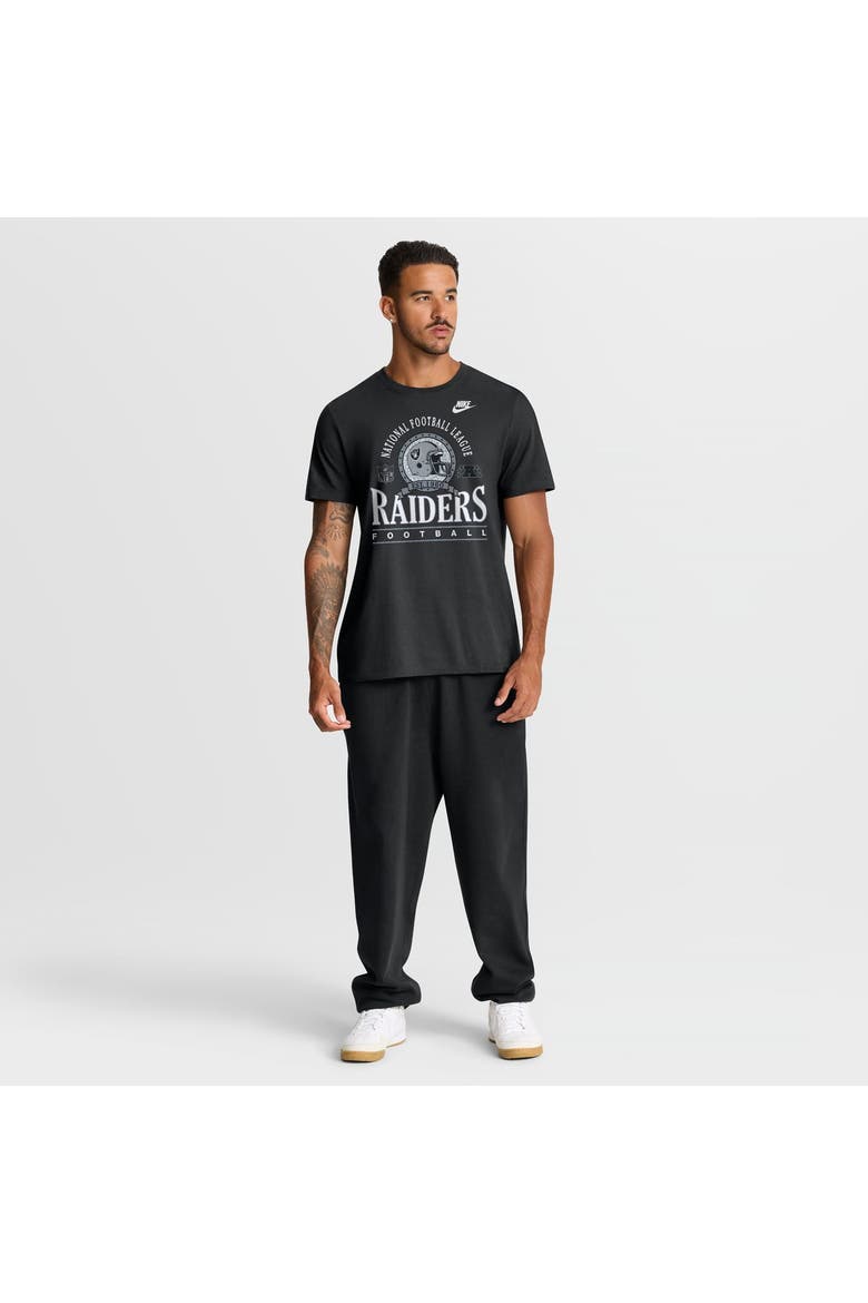 Men's Nike Black Las Vegas Raiders Rewind Team Spirit Essential Cotton T-Shirt, Alternate, color, Black