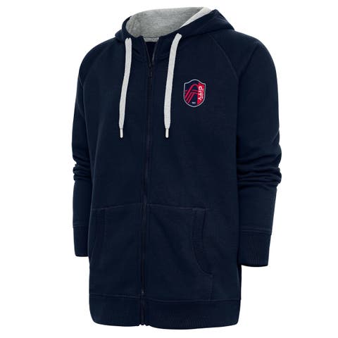 Men's Antigua Navy St. Louis City SC Logo Victory Full-Zip Hoodie