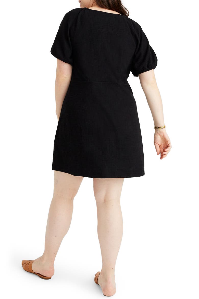 Texture & Thread Puff Sleeve Dress, Alternate, color, TRUE BLACK