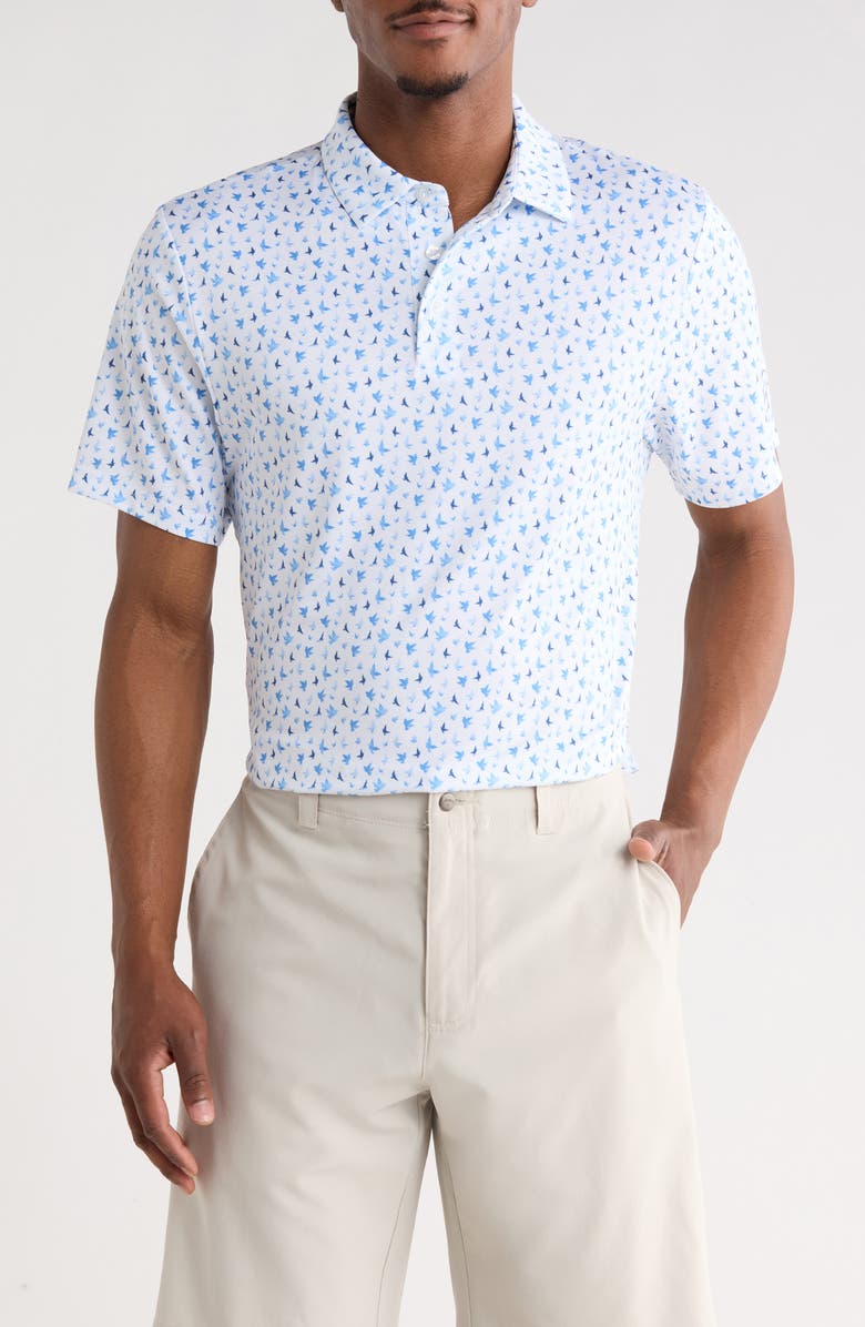 PGA TOUR All Over Birdie Knit Polo, Main, color, Bright Whte