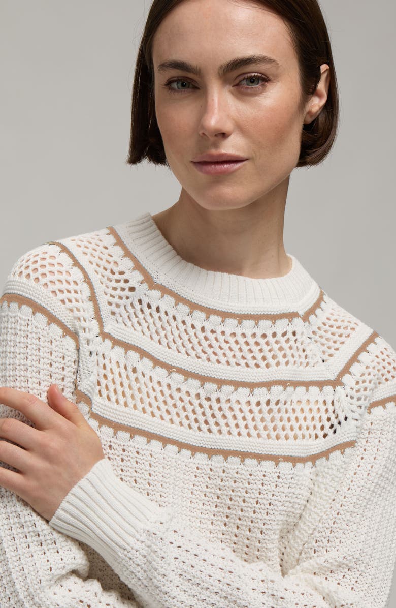 Hunter Pointelle Knit Cotton Sweater, Alternate, color, Snow-White
